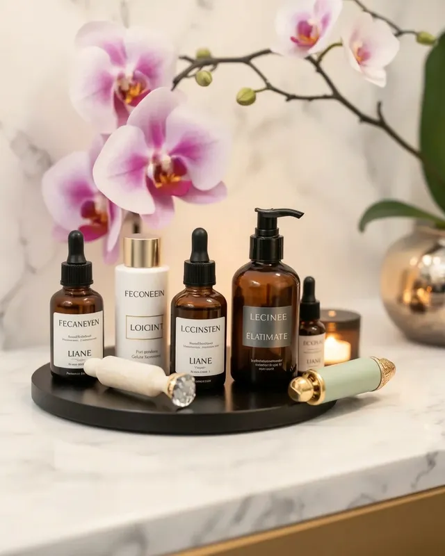 Professional skincare products used for facial treatments at Care Healing Hands in Westlake, Ohio.
